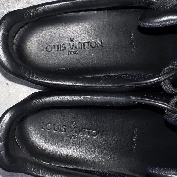 Louis Vuitton Luxembourg Sneaker Embroidered Black Leather 7 LV or 8 US 41 EUR - Picture 10 of 12